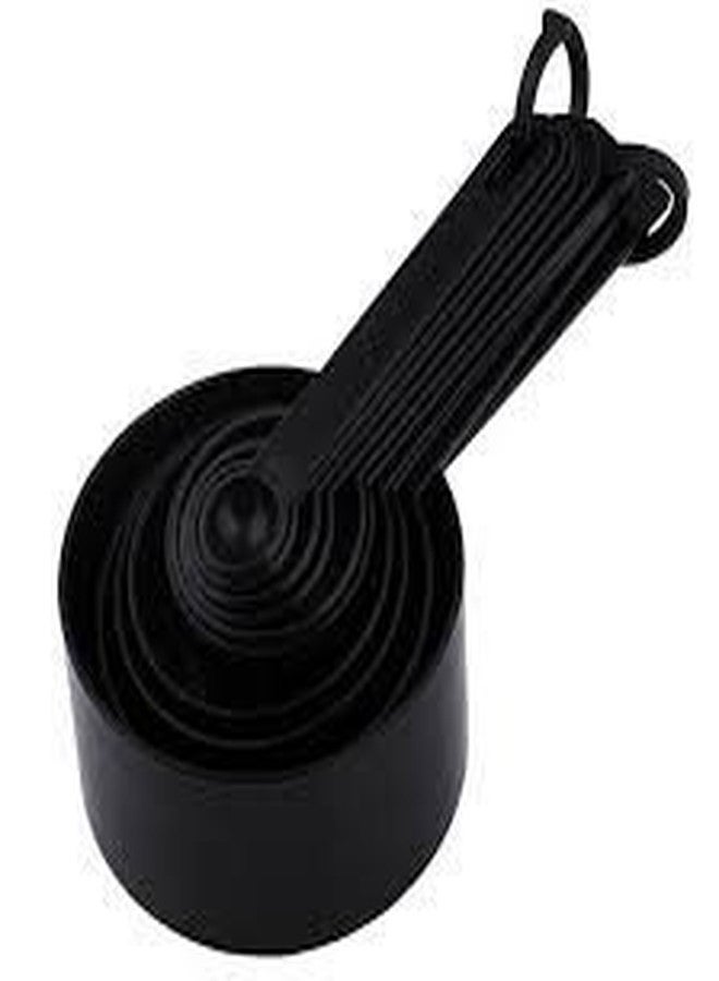 ADDCART طقم أكواب وملاعق قياس بلاستيكية من ADDCART، أسود - 8 قطع - Image 2